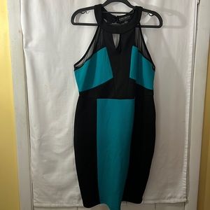 Forever 21 Black and Teal Mini Dress